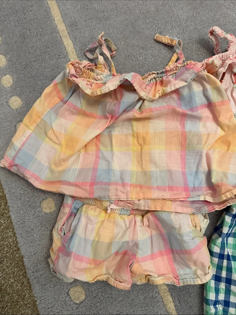 Mixed Girls' Summer Tops - Pink, Peach, Pastel Plaid, Green Plaid